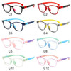 Anti Blue Light Kids Glasses Square Children Boy Girls Computer Optical Frame Reflective Blocking Eyeglasses Filter TR90 Frame