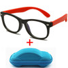 HOOLDW New Anti blue Light Kids Glasses Boys Girls Optical Frame Computer Transparent Glasses Children Silicone Soft Eyeglasses