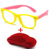 HOOLDW New Anti blue Light Kids Glasses Boys Girls Optical Frame Computer Transparent Glasses Children Silicone Soft Eyeglasses
