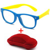 HOOLDW New Anti blue Light Kids Glasses Boys Girls Optical Frame Computer Transparent Glasses Children Silicone Soft Eyeglasses