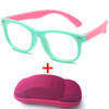 HOOLDW New Anti blue Light Kids Glasses Boys Girls Optical Frame Computer Transparent Glasses Children Silicone Soft Eyeglasses