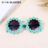 Girl Sunflower Round Flower Cute Ladies Fashion Sun Shade Glasses Children's Daisy Sunglasses Child Matching Sunglasses