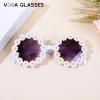 Girl Sunflower Round Flower Cute Ladies Fashion Sun Shade Glasses Children's Daisy Sunglasses Child Matching Sunglasses