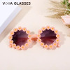 Girl Sunflower Round Flower Cute Ladies Fashion Sun Shade Glasses Children's Daisy Sunglasses Child Matching Sunglasses