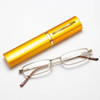 Elegant Reading Glasses Metal Frame Ultra-thin Men Women Reading Glasses Portable Mini Reading Presbyopia Eyeglasses with Box