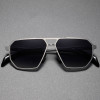 New Titanium Polarized Shades Irregular Polygon Double Bridges Titanium Frame Fashion Trend Driving Anti-UV Sunglasses