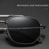 New Pure Titanium Polarized Sunglasses with Stylish Large Frame Square Frame UV Resistant Minimalist and Retro Design Man