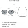 New Pure Titanium Polarized Sunglasses with Stylish Large Frame Square Frame UV Resistant Minimalist and Retro Design Man