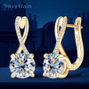 Plated 18K Gold 2 Carat Moissanite Hoop Earrings with Certificates 8mm Lab Diamond Earring for Women Original 925 Silver Jewelry Plated 18K Gold 2 Carat Moissanite Hoop Earrings with Certificates 8mm Lab Diamond Earring for Women Original 925 Silver Jewelry