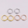 1 pair Real 18K Gold Earrings For Women Fenmale 's Section Small Earrings Hoop 12mmDia Gift