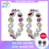 GZ ZONGFA 925 Sterling Silver Big Hoop Earrings for Women Natural Garnet Peridot Amethyst Mixed Color Gemstone Fine Jewelry GZ ZONGFA 925 Sterling Silver Big Hoop Earrings for Women Natural Garnet Peridot Amethyst Mixed Color Gemstone Fine Jewelry