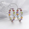 GZ ZONGFA 925 Sterling Silver Big Hoop Earrings for Women Natural Garnet Peridot Amethyst Mixed Color Gemstone Fine Jewelry GZ ZONGFA 925 Sterling Silver Big Hoop Earrings for Women Natural Garnet Peridot Amethyst Mixed Color Gemstone Fine Jewelry