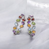 GZ ZONGFA 925 Sterling Silver Big Hoop Earrings for Women Natural Garnet Peridot Amethyst Mixed Color Gemstone Fine Jewelry GZ ZONGFA 925 Sterling Silver Big Hoop Earrings for Women Natural Garnet Peridot Amethyst Mixed Color Gemstone Fine Jewelry
