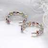 GZ ZONGFA 925 Sterling Silver Big Hoop Earrings for Women Natural Garnet Peridot Amethyst Mixed Color Gemstone Fine Jewelry GZ ZONGFA 925 Sterling Silver Big Hoop Earrings for Women Natural Garnet Peridot Amethyst Mixed Color Gemstone Fine Jewelry