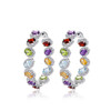 GZ ZONGFA 925 Sterling Silver Big Hoop Earrings for Women Natural Garnet Peridot Amethyst Mixed Color Gemstone Fine Jewelry GZ ZONGFA 925 Sterling Silver Big Hoop Earrings for Women Natural Garnet Peridot Amethyst Mixed Color Gemstone Fine Jewelry