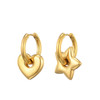 Classic Stainless Steel Heart Star Hoop Earrings For Women Punk Hip Hop Gold Silver Color Y2K Jewelry Female Earrings oorbellen