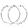 Follow Cloud 50mm Full Enternity Moissanite Hoop Earrings for Women 1.1mm Stone Sparkling Diamond Earing 925 Sterling Silver