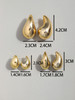 3 Pairs Trendy Acrylic Gold Color Chunky Waterdrop Dupes Drop Earrings for Women Personality Glossy Teardrop Earring Jewelry