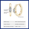 Sweetrain 2.5mm Moissanite Earrings for Women Original Certified 925 Sterling Silver Plated Gold Hoop Earring Fine Jewelry Gift