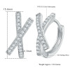 Follow Cloud Total 0.3CT Real Moissanite Hoop Earrings for Women Cross Wedding Sparkling 925 Sterling Silver Simulated Diamond