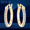 Hoops 1.8mm Moissanite Earrings For Women Real 925 Sterling Sliver Plated Yellow Gold Hoop Earring Fine Jewelry Christmas Gifts