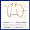 Sweetrain Newest 1mm Moissanite Hoop Earrings for Women Original 925 Sterling Silver Plate Gold Earring 2023 Trend Jewelry Gift