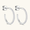 Sweetrain Newest 1mm Moissanite Hoop Earrings for Women Original 925 Sterling Silver Plate Gold Earring 2023 Trend Jewelry Gift