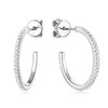 Sweetrain Newest 1mm Moissanite Hoop Earrings for Women Original 925 Sterling Silver Plate Gold Earring 2023 Trend Jewelry Gift