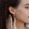 French Style 925 Silver Gold Plated Lapis Lazuli Hoop Earrings Agate Small Lock Natural Stone Chic Earring For Women 2023 New
