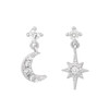 New Design Stainless Steel Cubic Zirconia Chain Hoop Earring For Women Star Moon Pendant Cartilage Earring Piercing Jewelry