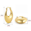 2023 New 18K Gold Plated Smooth Metal Chunky Hoop Earrings Retro Thick Huggie Earring for Women Round Circle Statement Jewelry