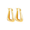 Smooth Round Chunky Hoop Earrings for Women Girls Gold Plated Wide Thick Geometric Metal Statement Earrings Vintage Jewelry Gift