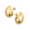 Smooth Round Chunky Hoop Earrings for Women Girls Gold Plated Wide Thick Geometric Metal Statement Earrings Vintage Jewelry Gift