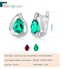 Potiy Pear Shape Total 5.35ct Nano Emerald Created Ruby Hoop Earrings 925 Sterling Silver for Women Daily Wedding Party Jewelry