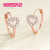 HORRIPAL D VVS1 Flawless Moissanite Hoop Earrings S925 Sterling Silver Fashionable Heart Design Earrings Gift for Girls Gra Gem
