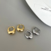 925 Sterling Silver Vintage Gold Round Earrings For Women Trendy Earring Jewelry Prevent Allergy Party Accessories Gift