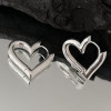 925 Sterling Silver Vintage Heart Earrings For Women Trendy Earring Jewelry Prevent Allergy Party Accessories G