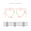 14K Gold Filled Heart Shaped Hoop Earrings Gold Jewelry Gold Hoop Earrings Brincos Pendientes Oorbellen Boho Women Earrings