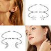 Fansilver 2Pair 925 Sterling Silver Earrings Cartilage Wrap Cuff Earrings Hypoallergenic Double Hoop Earring for Women Wholesale