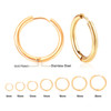 LUXUSTEEL Men‘s Hoops Stainless Steel Round Circle Earrings For Women Man Gold Silver Color Not Fade Ear Rings Male Jewelry 2Pcs