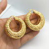 Dubai Hoop Earrings For Women Round African 24K Gold Plated Wedding Party Jewelry Accessory Anniversary Gift