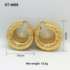 Dubai Hoop Earrings For Women Round African 24K Gold Plated Wedding Party Jewelry Accessory Anniversary Gift