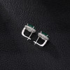 FLOWS 925 Sterling Silver Hoop Earrings Luxury Oval Emerald Zircon Woman Earring Romantic Fine Jewelry Gift boucle oreille femme