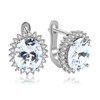 FLOWS 925 Sterling Silver Hoop Earrings Luxury Oval Emerald Zircon Woman Earring Romantic Fine Jewelry Gift boucle oreille femme