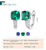 Potiy Cushion Created Sapphire Nano Emerald Tanzanite Hoop Earrings 925 Sterling Silver for Women Daily Party Jewelry sets gift