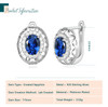 Potiy Oval Shape Total 2.15ct Created Sapphire Hoop Earrings 925 Sterling Silver for Women Daily Wedding Party Jewelry