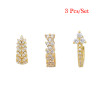 TIANDE Exquisite Zircon Hoop Earrings for Women Fashion Gold Color Round Cilrle Piercing Earrings Fashion Jewelry Accessories