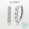 ALIZERO 3mm D Color Moissanite Loop Earrings 925 Sterling Silver Plated 18k White Gold Earring For Women Sparkling Fine Jewelry