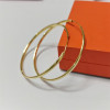 Senlissi - New Rose 585 Plated 925 Sterling Silver Women's Hoop Earrings 3.0mm Fashion Earring 18K Gold Cерьги Kольца 70 80 90MM