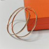 Senlissi - New Rose 585 Plated 925 Sterling Silver Women's Hoop Earrings 3.0mm Fashion Earring 18K Gold Cерьги Kольца 70 80 90MM